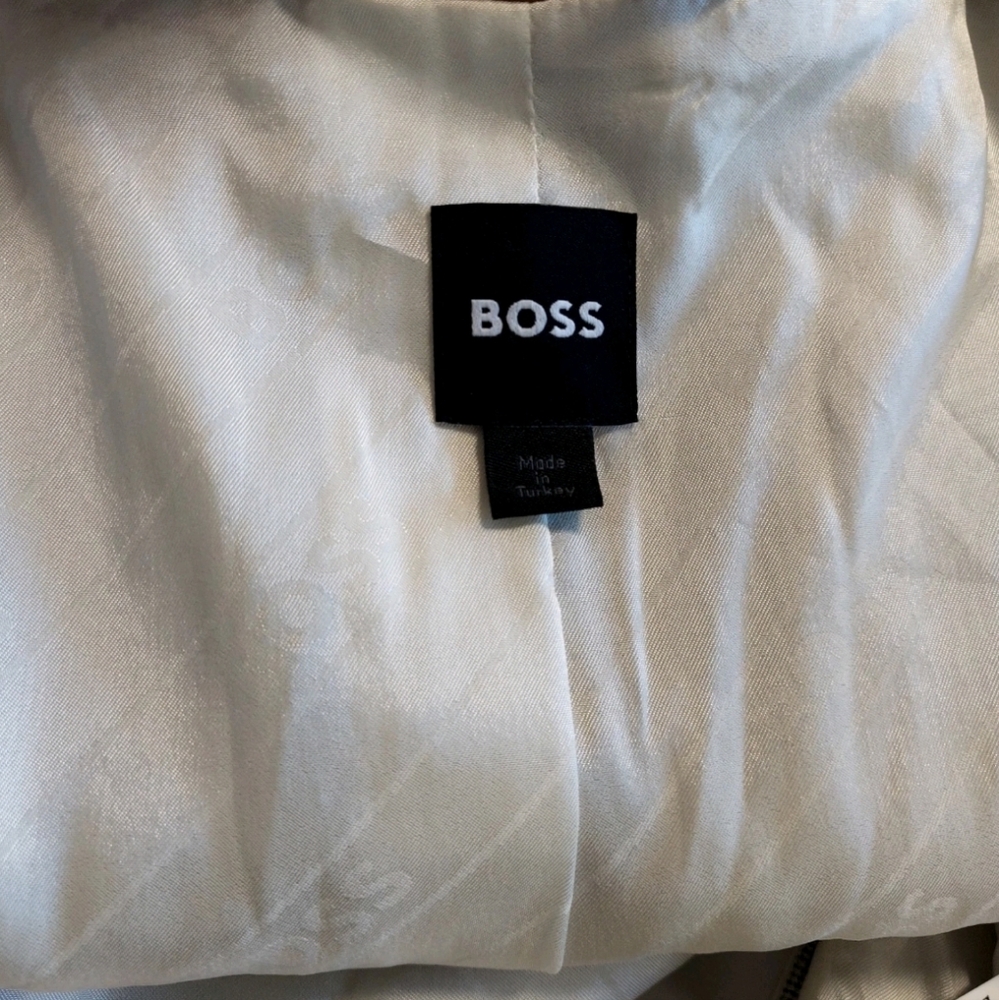 Hugo Boss Womens Blazer Size 14 Gray Blue Plaid Jarinary Virgin Wool Jacket New - Picture 7 of 11